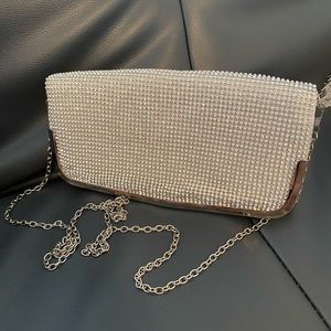 Silver sparkle Lulu Townsend clutch